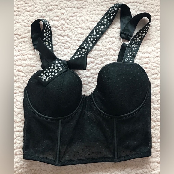 VICTORIA'S SECRET DREAM ANGELS Lightly Lined Bow BUSTIER BRA Size 32C - Picture 5 of 8